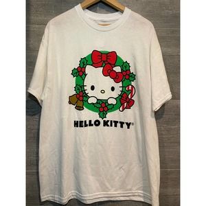 Hello Kitty Sanrio Christmas Wreath Holiday T shirt